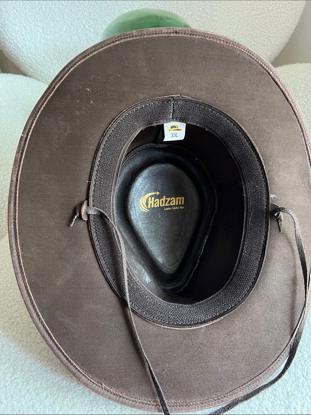 Men's Brown Suede Outback Hat with Chin Cord - XXL